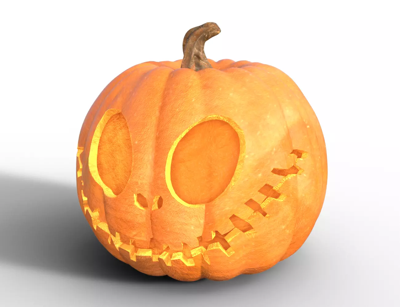 Pumpkin Hollow Grin Low-poly 3D model_1