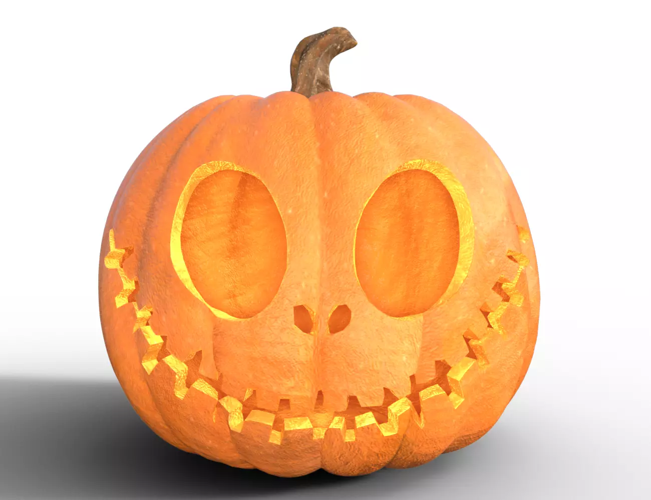 Pumpkin Hollow Grin Low-poly 3D model_0