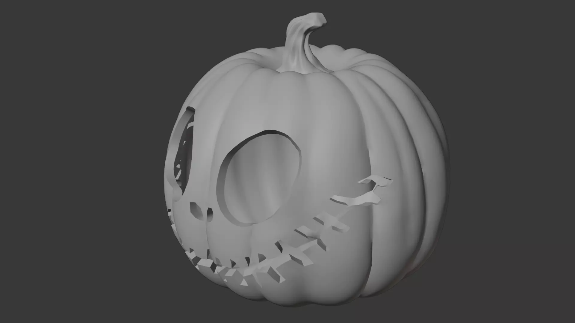 Pumpkin Hollow Grin Low-poly 3D model_11