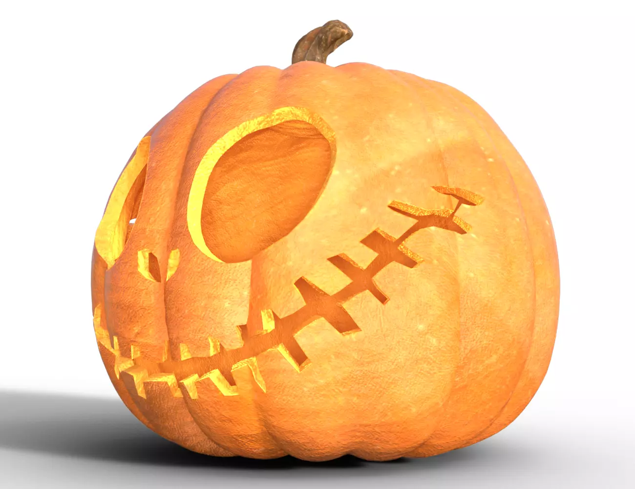 Pumpkin Hollow Grin Low-poly 3D model_8