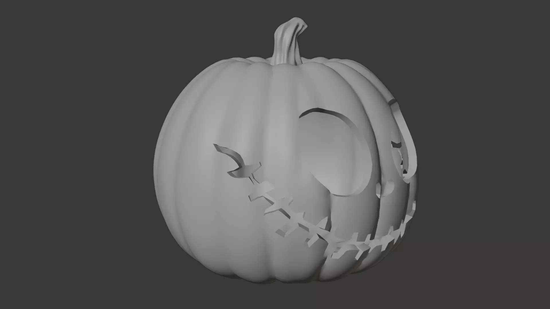 Pumpkin Hollow Grin Low-poly 3D model_13
