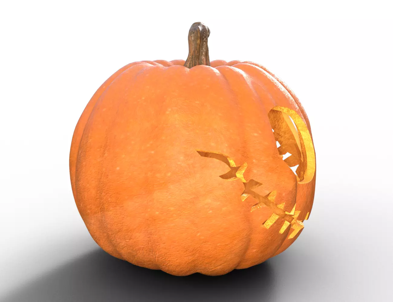 Pumpkin Hollow Grin Low-poly 3D model_3