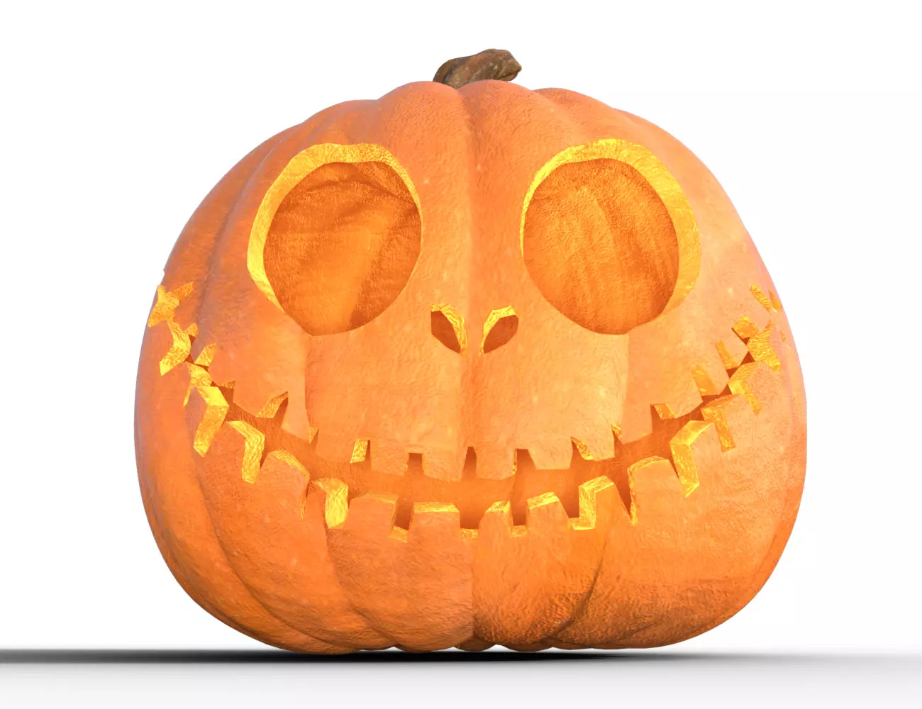 Pumpkin Hollow Grin Low-poly 3D model_9