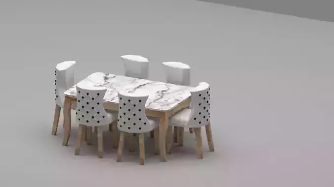 Luxury Marble Dining Table Set with 6 Chairs
