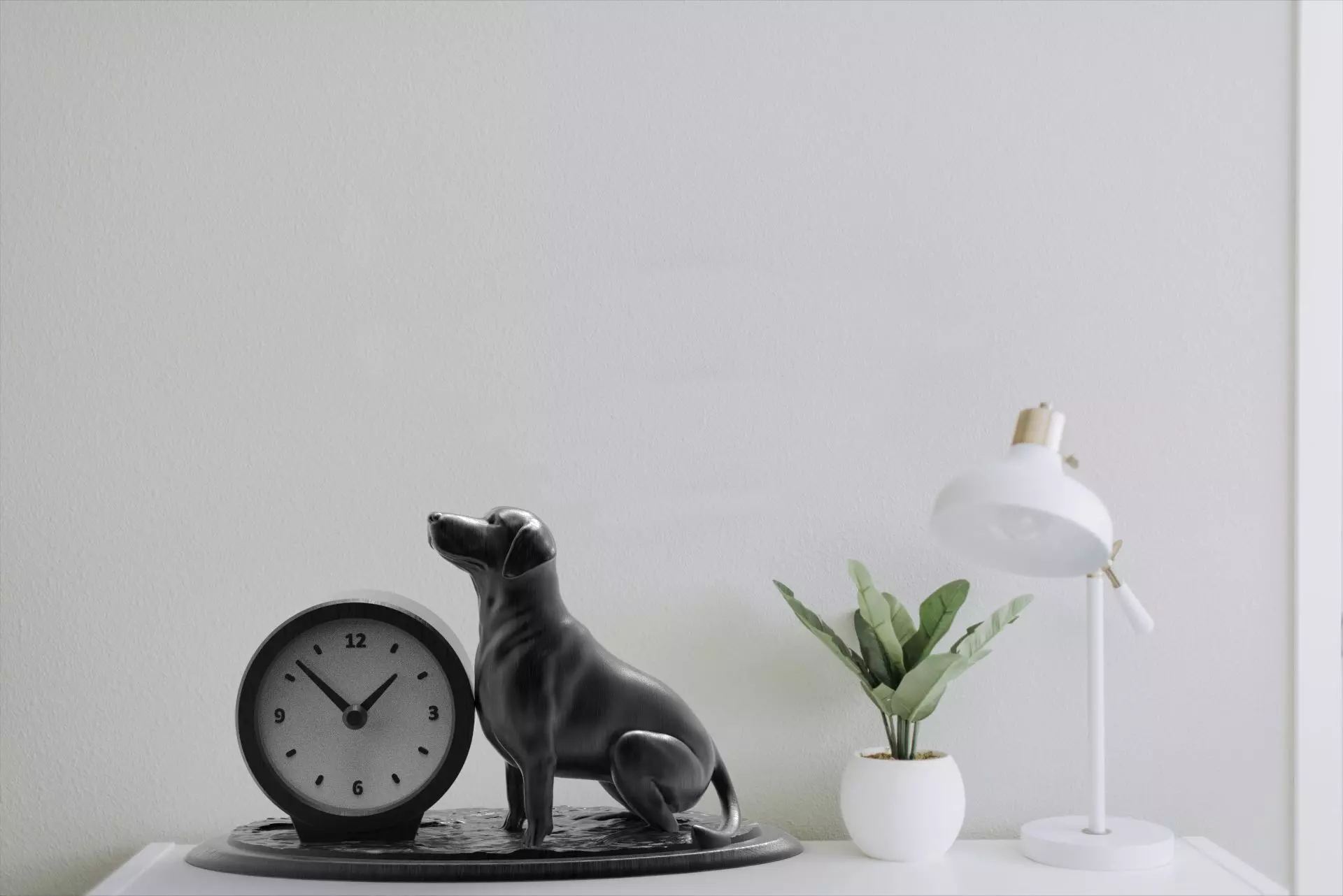 Labrador desk clock 3D print model_1