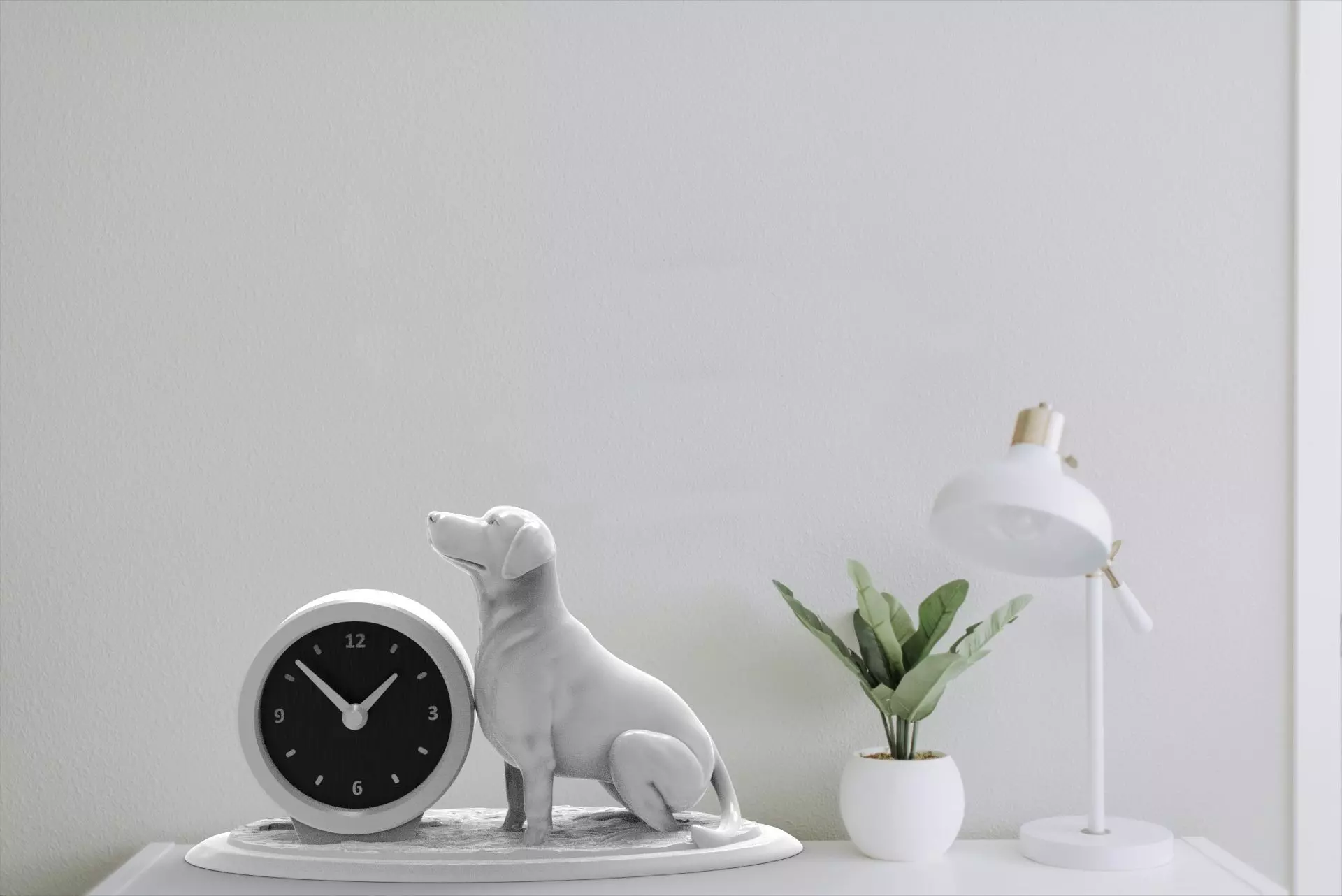 Labrador desk clock 3D print model_3