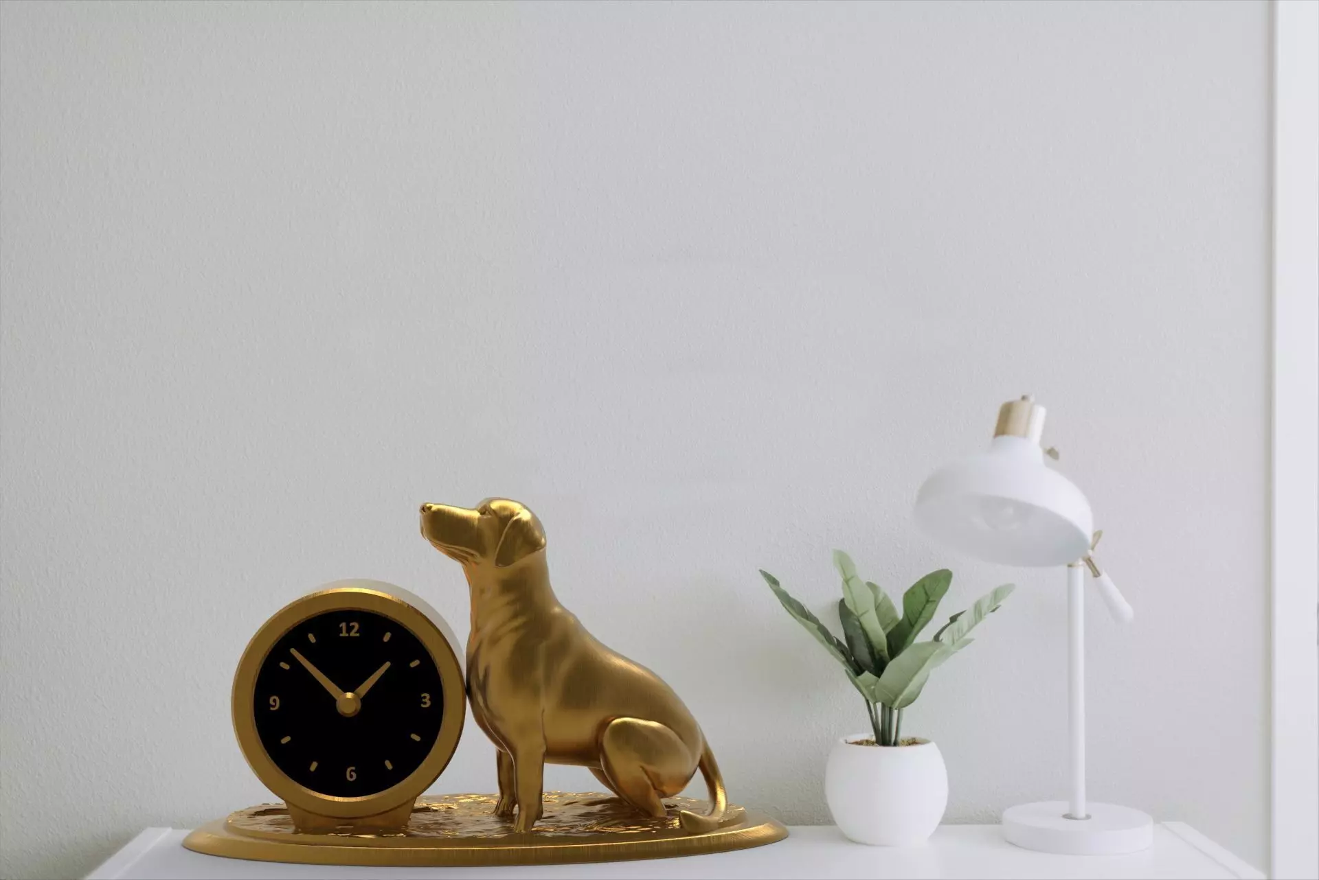 Labrador desk clock 3D print model_0