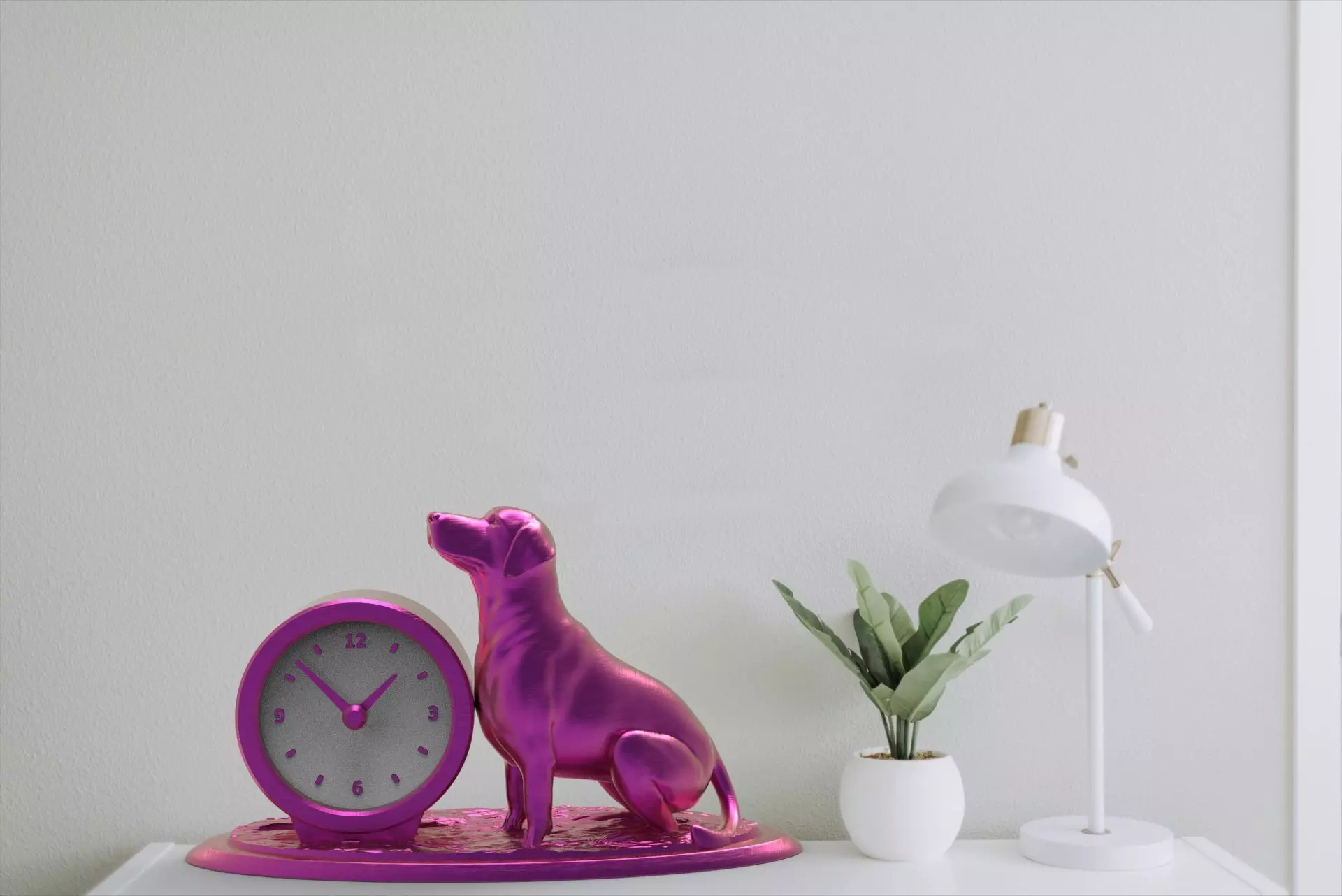 Labrador desk clock 3D print model_2