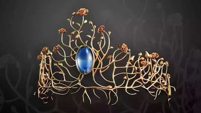 Royal Gold Crown with Sapphire