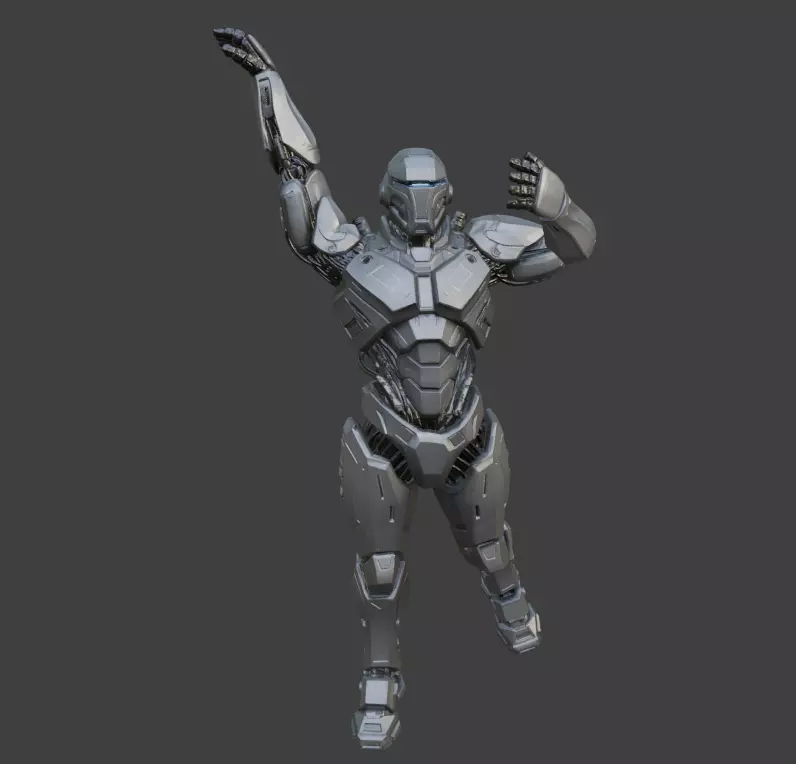 Futuristic Robotic Soldier Rigging 3D Model 3D model_2
