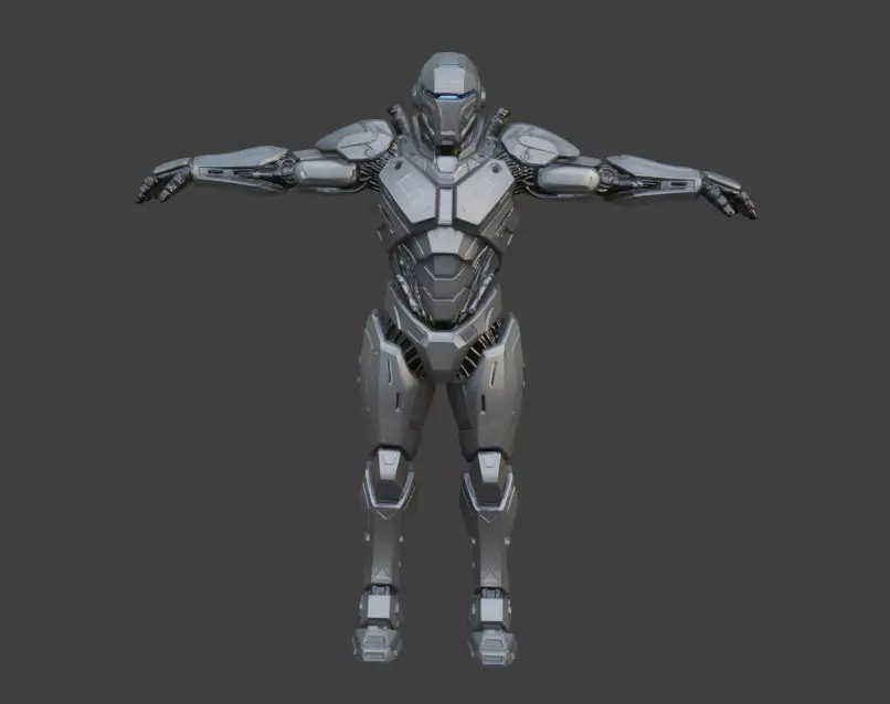 Futuristic Robotic Soldier Rigging 3D Model 3D model_3