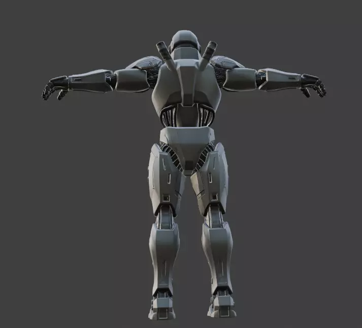 Futuristic Robotic Soldier Rigging 3D Model 3D model_4
