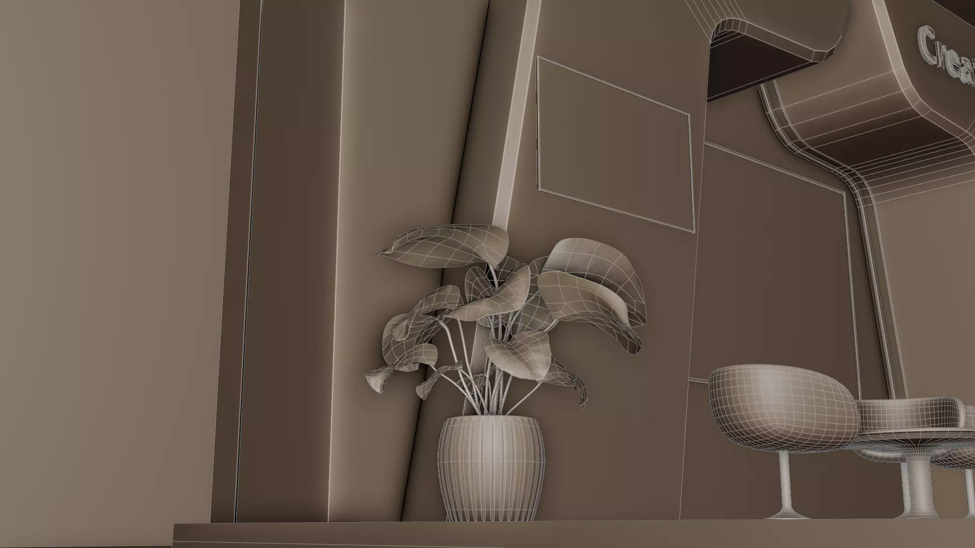 Futuristic Wood Exhibition Booth Design Blender 3D Model 3D model_10