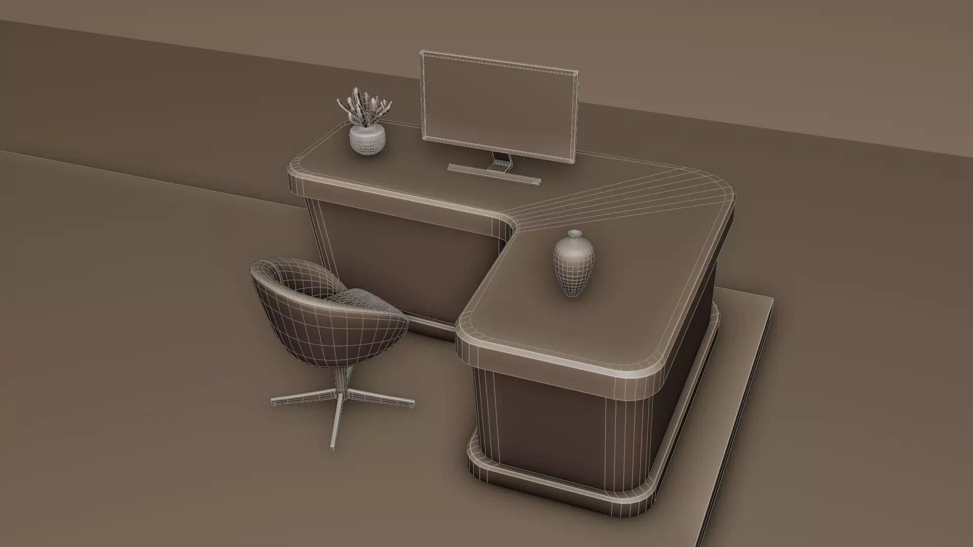 Futuristic Wood Exhibition Booth Design Blender 3D Model 3D model_9