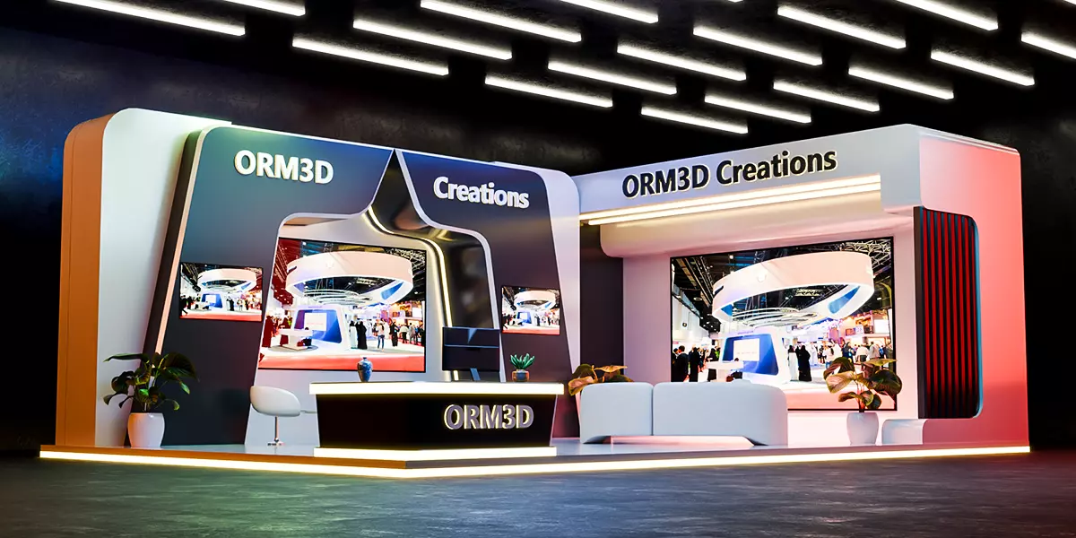 Futuristic Wood Exhibition Booth Design Blender 3D Model 3D model_0