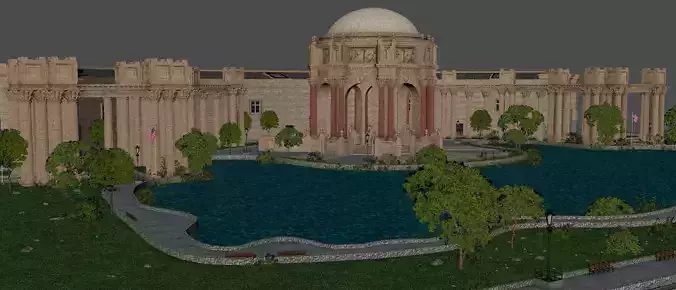 Palace of Fine Arts San Francisco 3D model 7