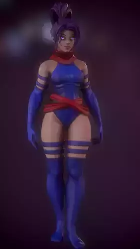 Psylocke character model Low-poly 3D model