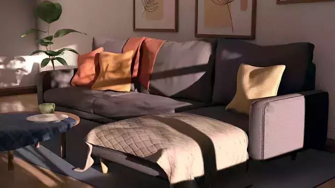 Living Room Low-polys 3D model