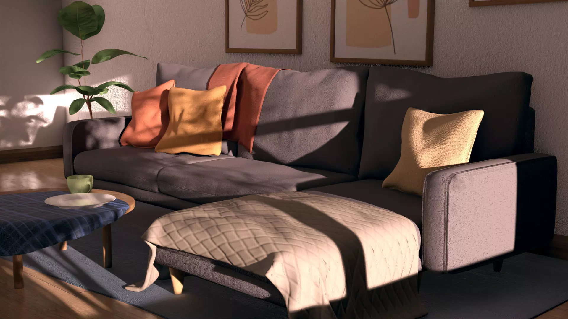 Living Room Low-polys 3D model 3D model_0