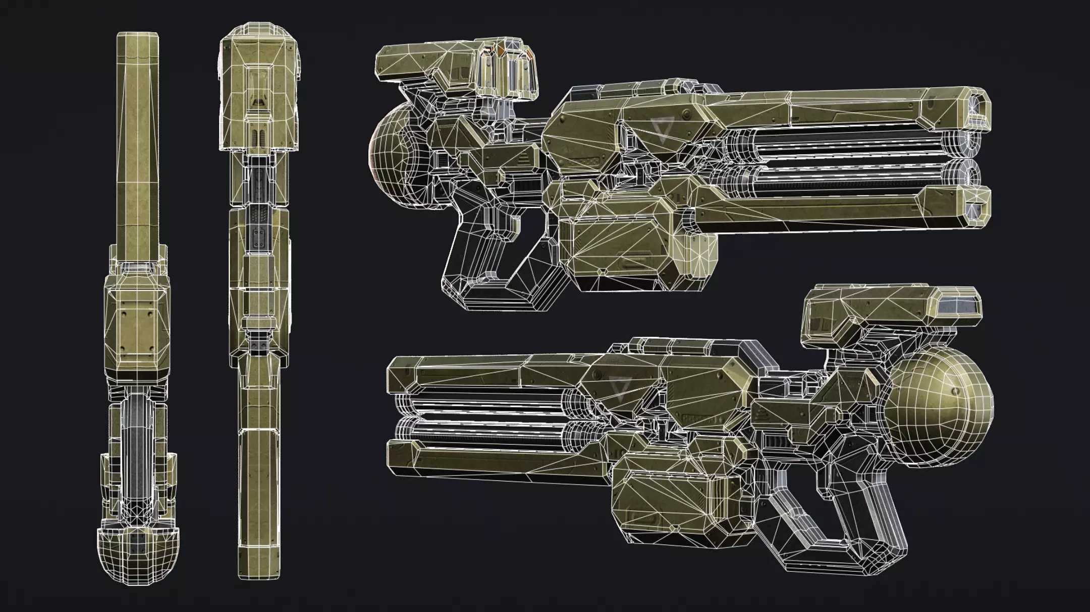 Military Robot Low-poly 3D model_6