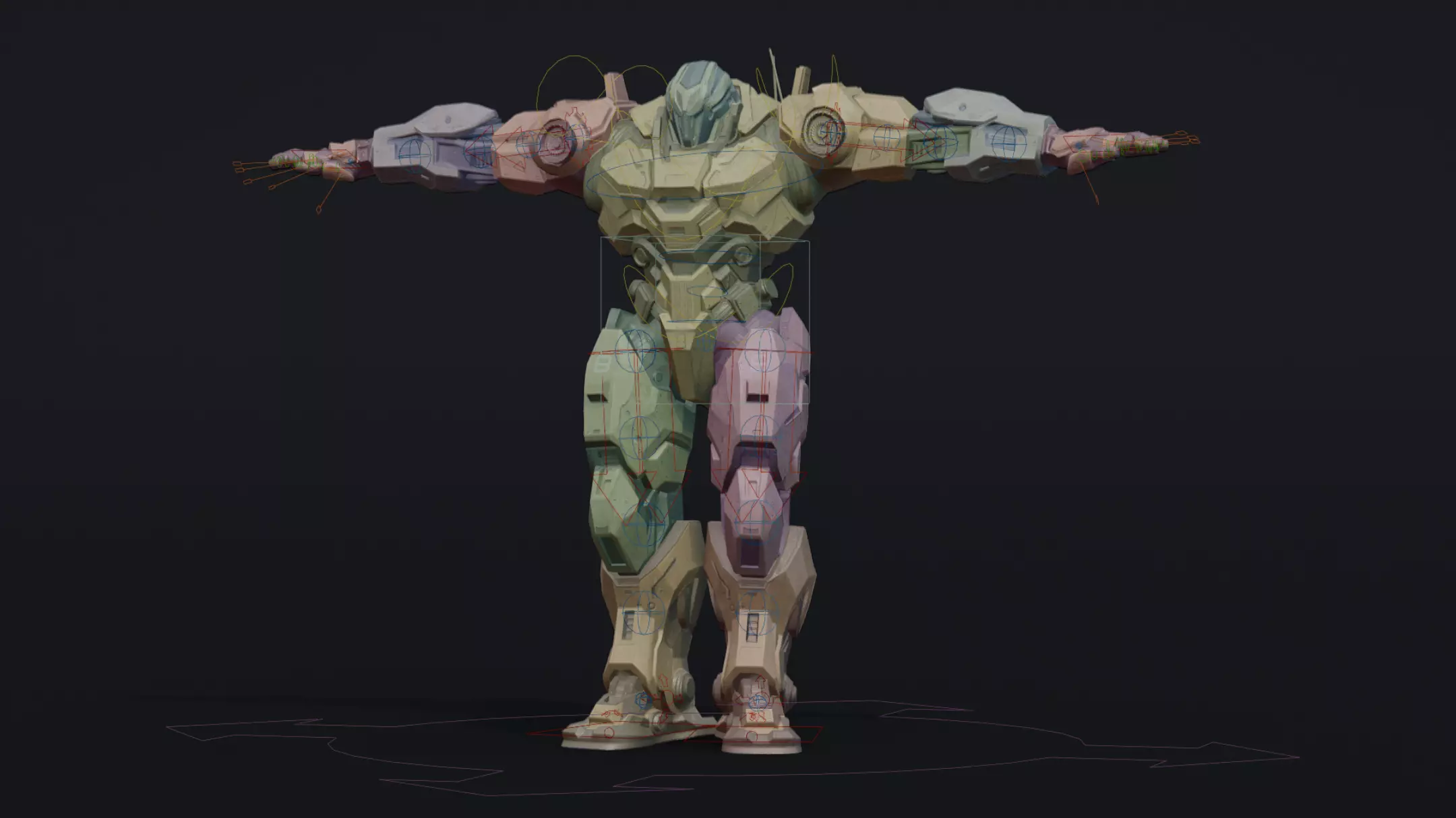 Military Robot Low-poly 3D model_8