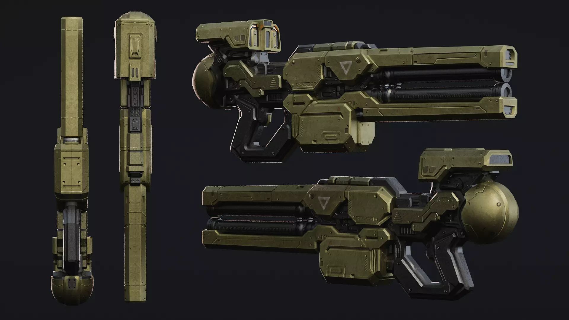 Military Robot Low-poly 3D model_9