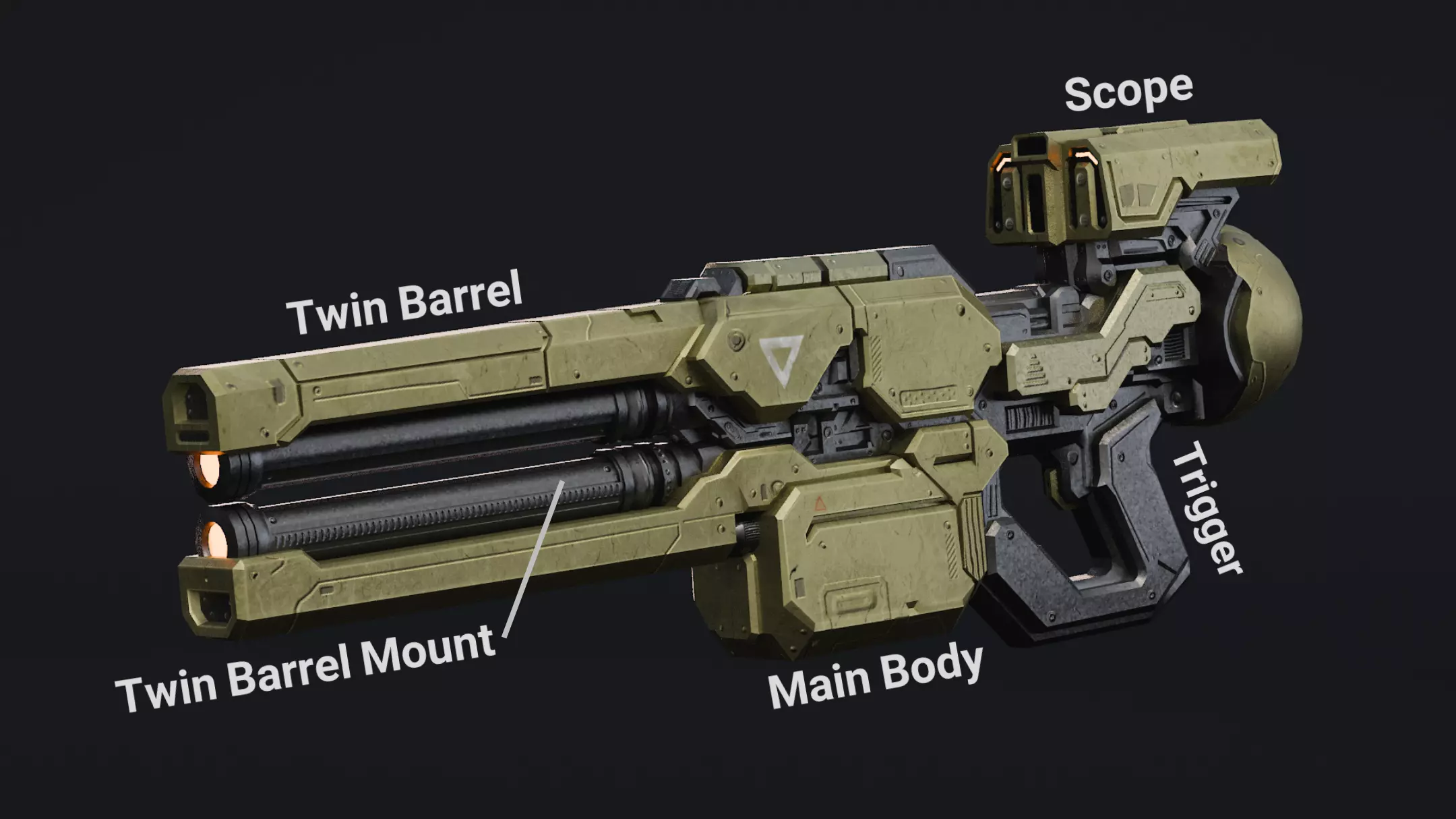 Military Robot Low-poly 3D model_3