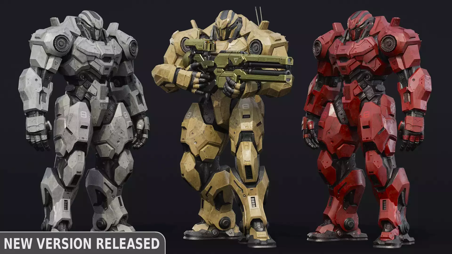 Military Robot Low-poly 3D model