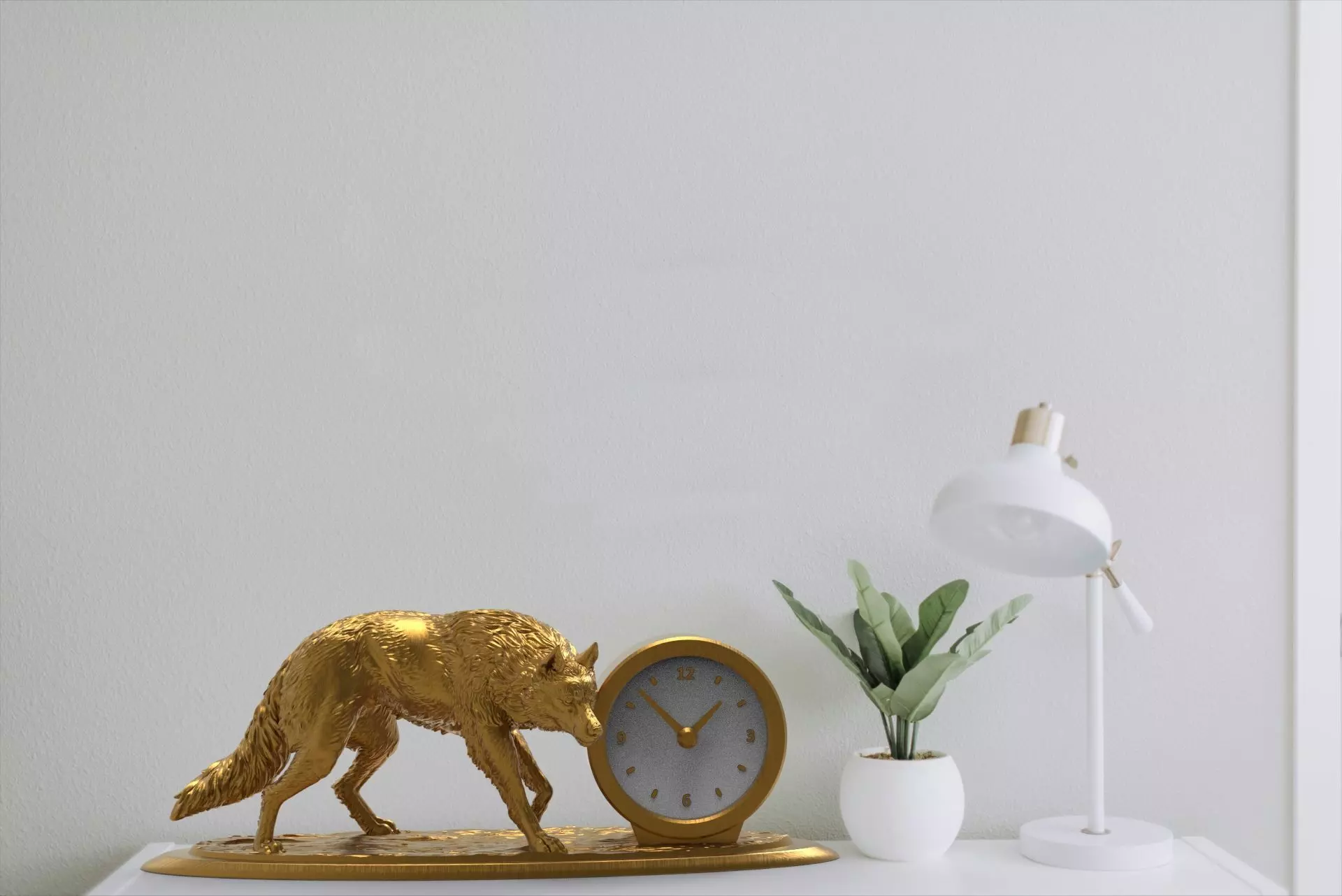 Wolf desk clock 3D print model_3