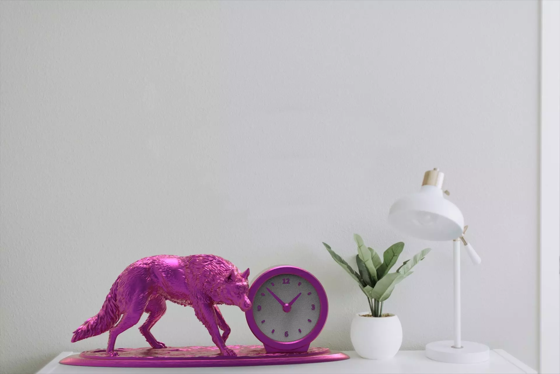 Wolf desk clock 3D print model_2