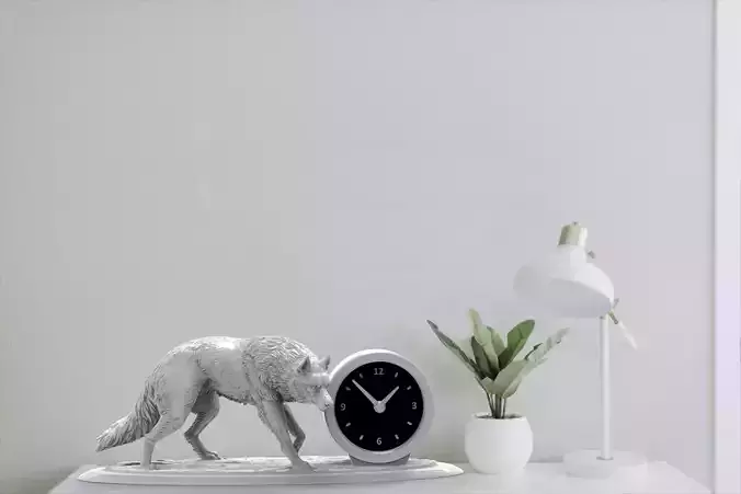 Wolf desk clock