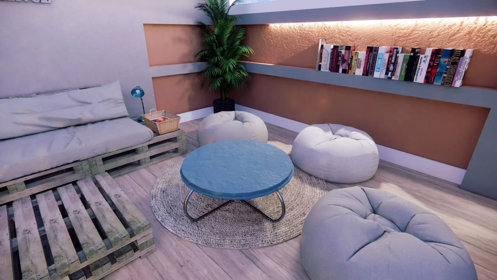 High quality 3D model of a modern English classroom Low-poly 3D model_3