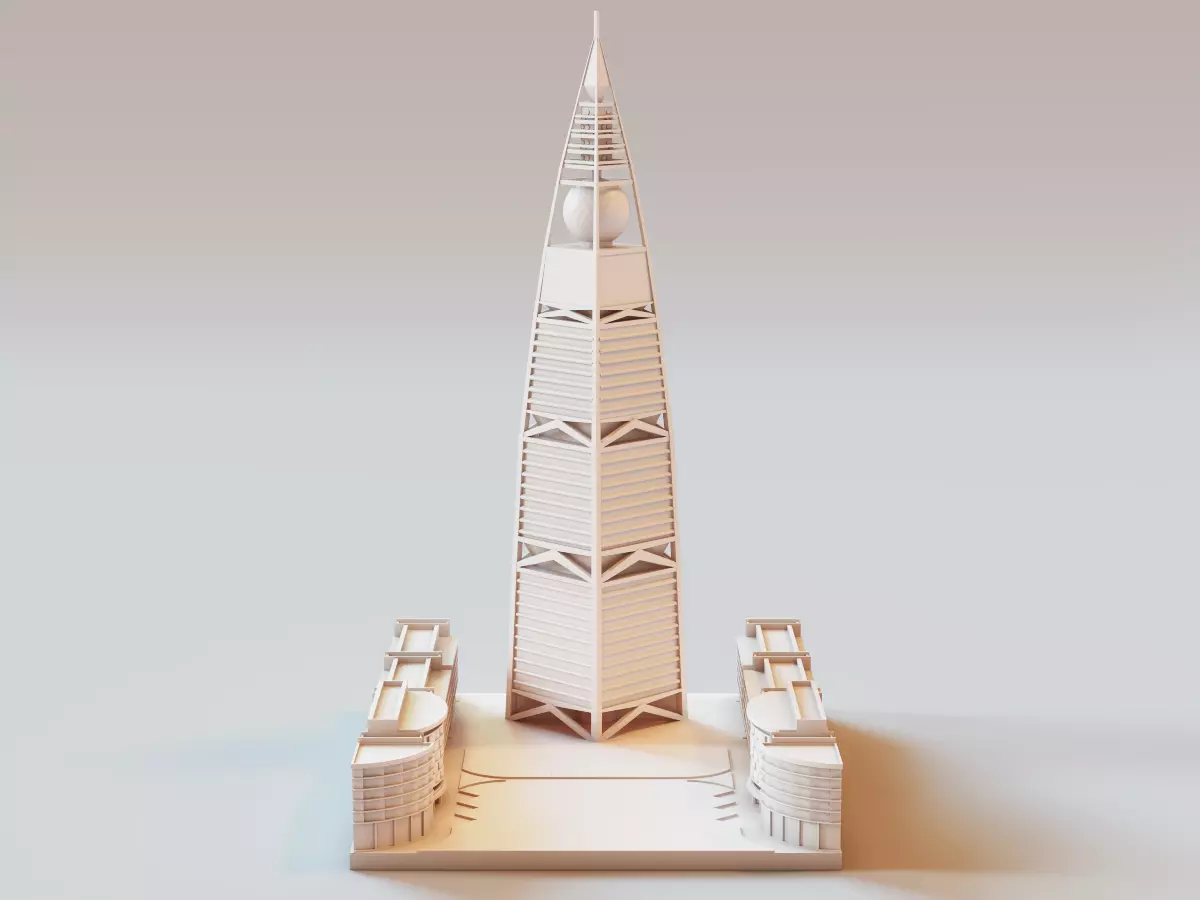 Al Faisaliah Tower in saudi arabia KSA 3D print model_0