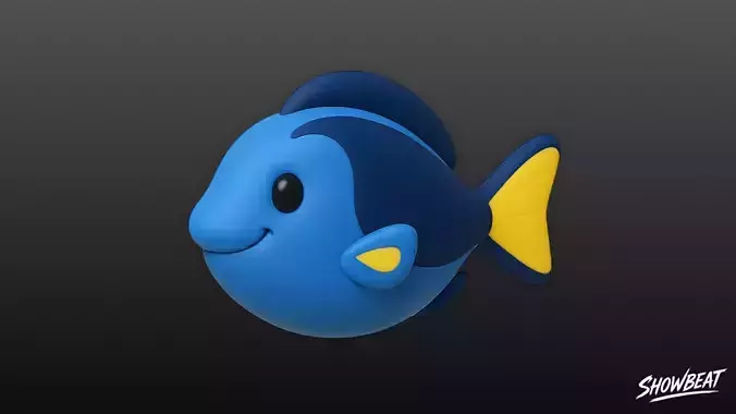 Cartoon Plush Blue Tang