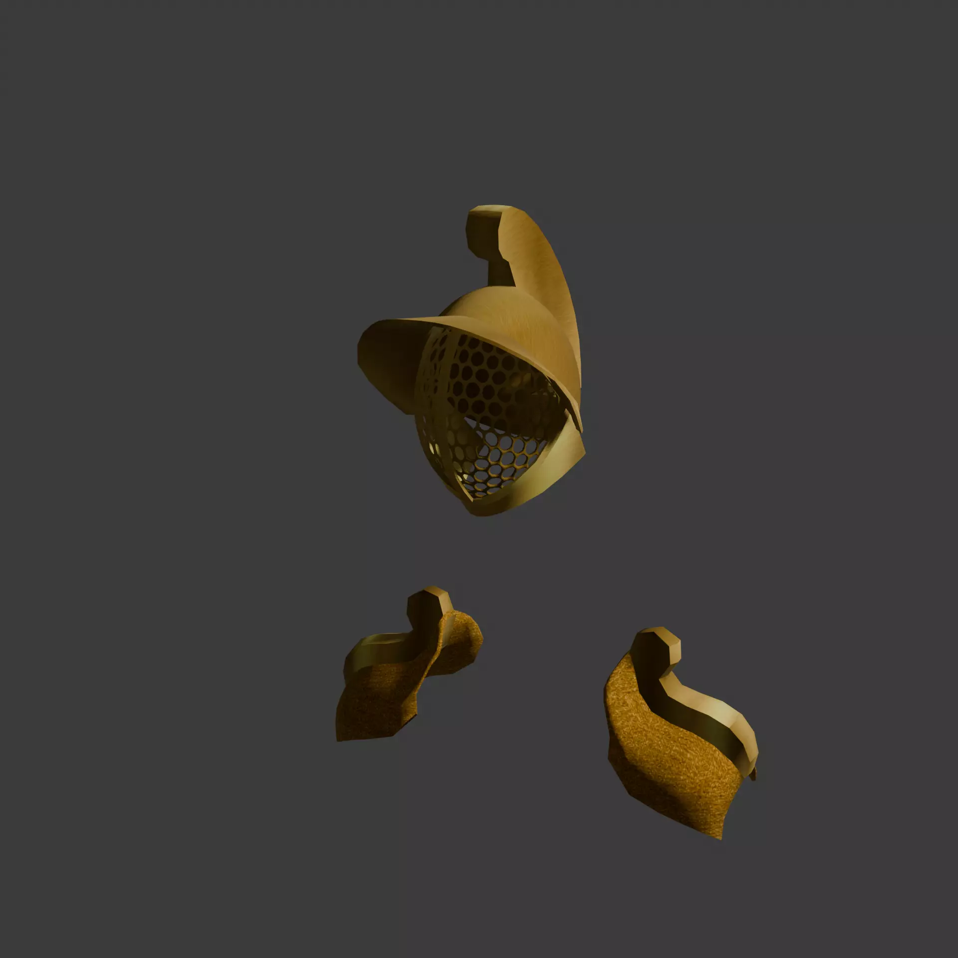 Gladiator Helmet Pauldrons Fantasy Armor Set 3D print model_1