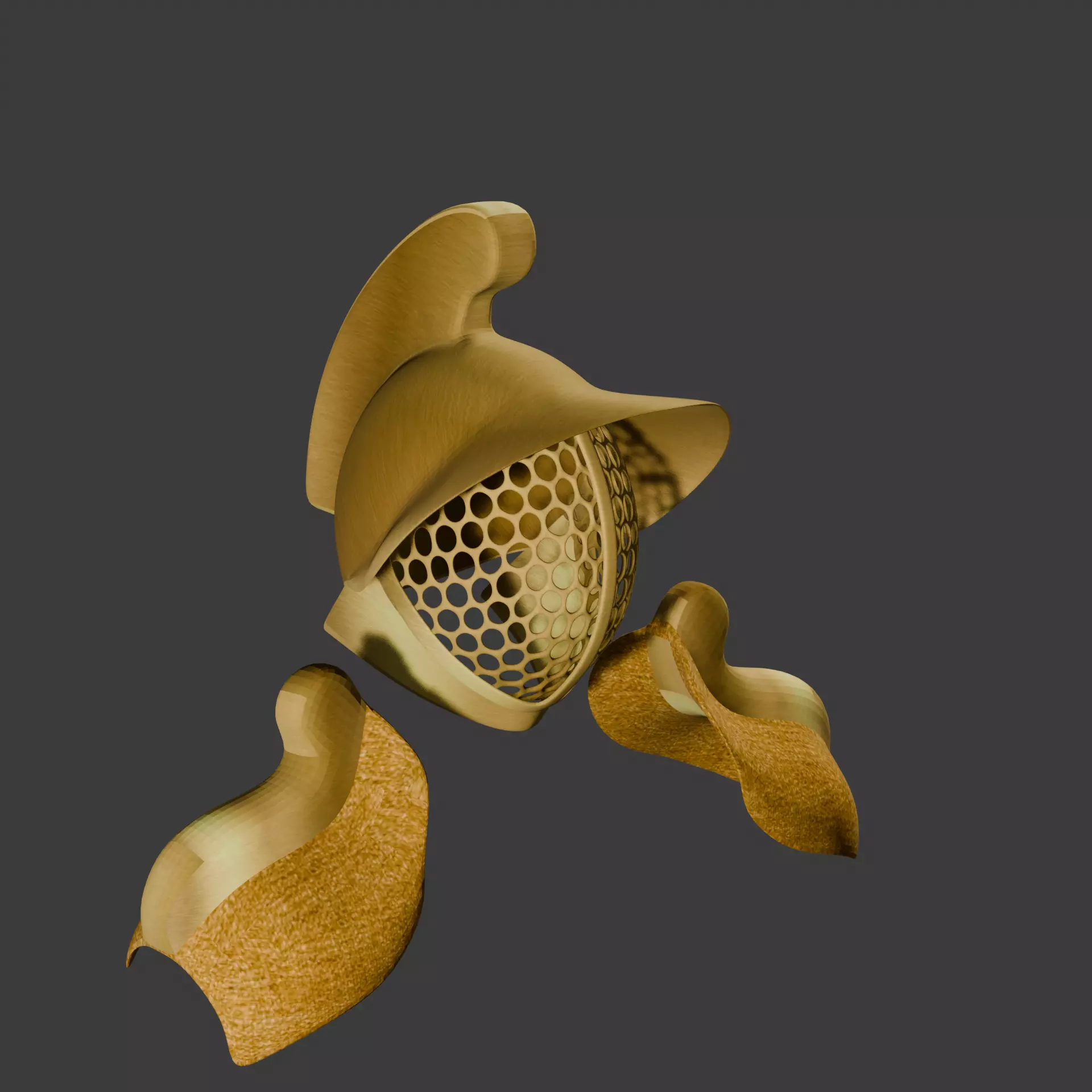 Gladiator Helmet Pauldrons Fantasy Armor Set 3D print model_9