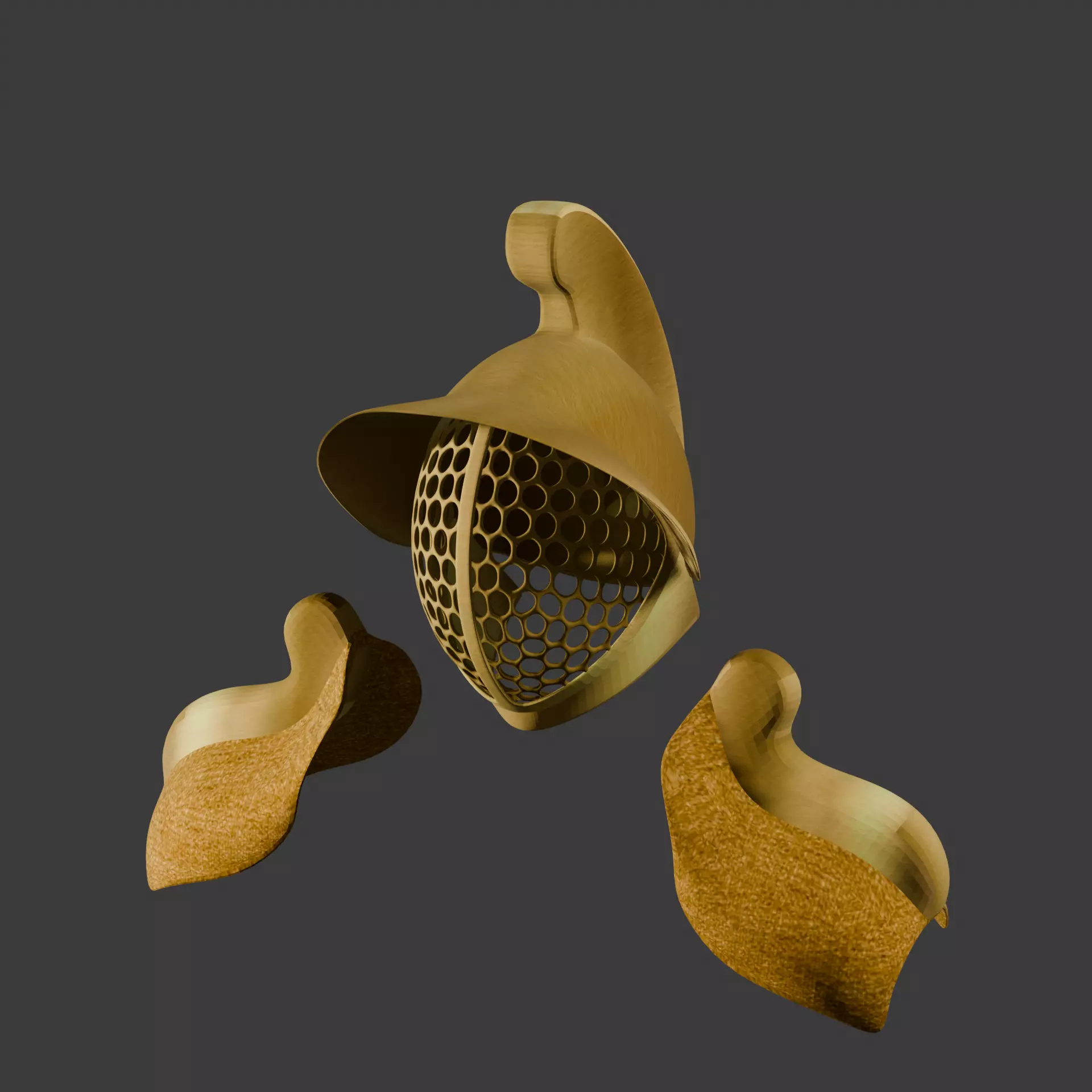 Gladiator Helmet Pauldrons Fantasy Armor Set 3D print model_2