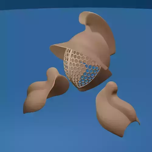Gladiator Helmet Pauldrons Fantasy Armor Set 3D print model