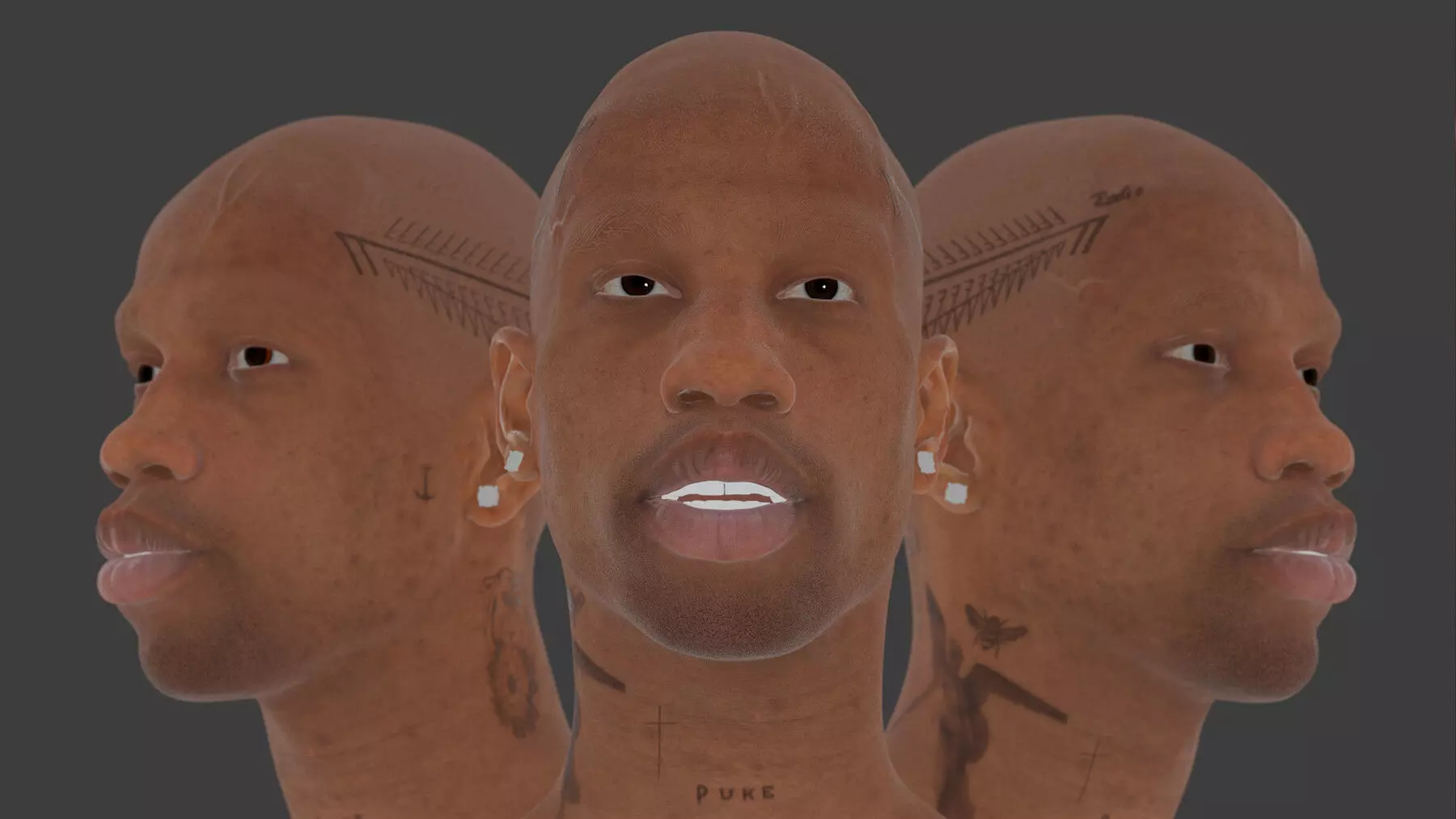 Travis Scott Likeness Sculpt 3D Model 3D model_6