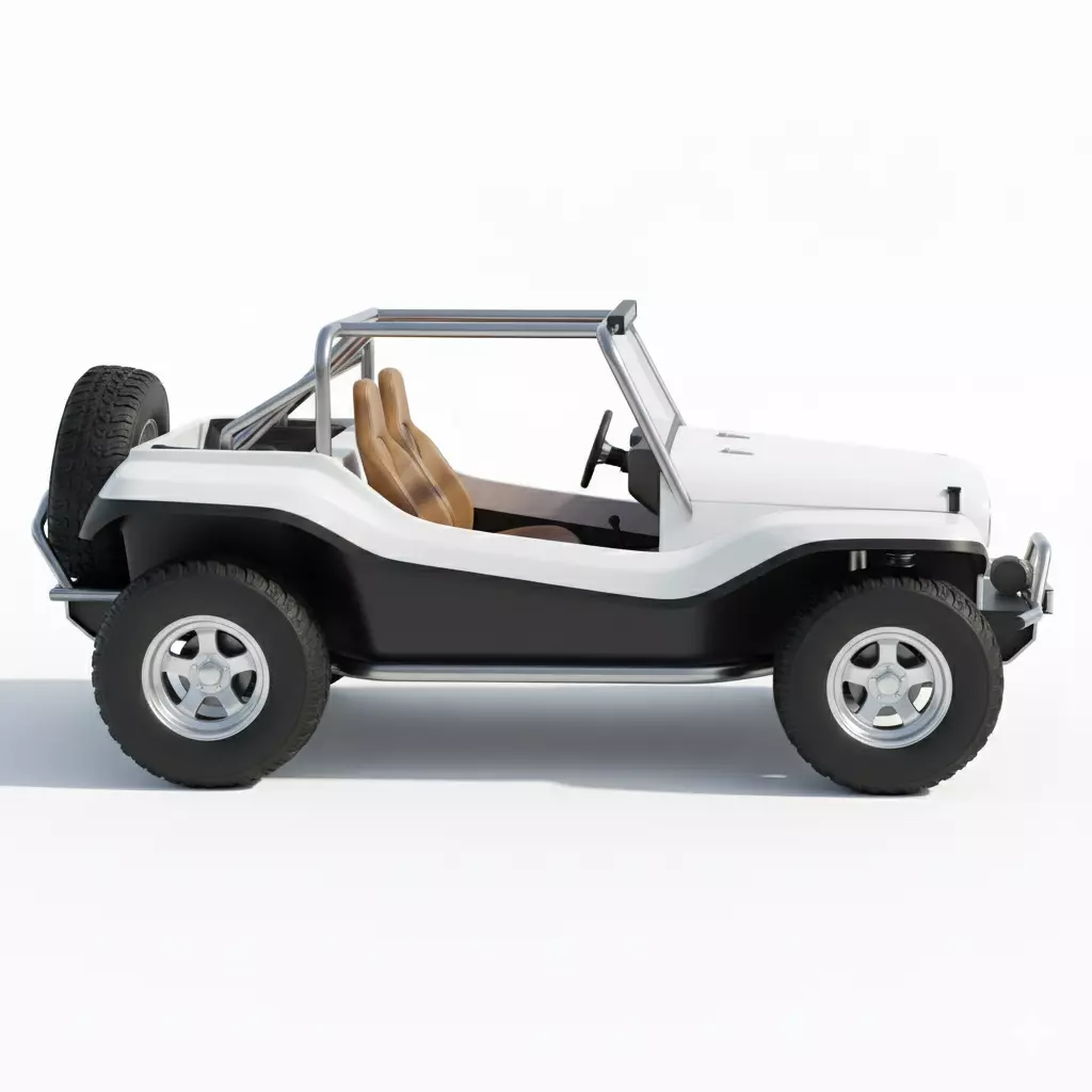 Open Top Off Road Buggy Low-poly 3D model_3