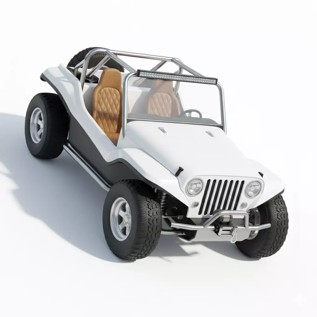 Open Top Off Road Buggy Low-poly 3D model_11