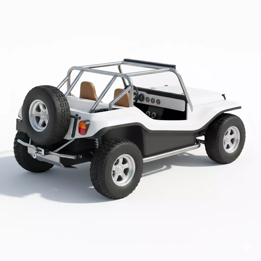 Open Top Off Road Buggy Low-poly 3D model_8