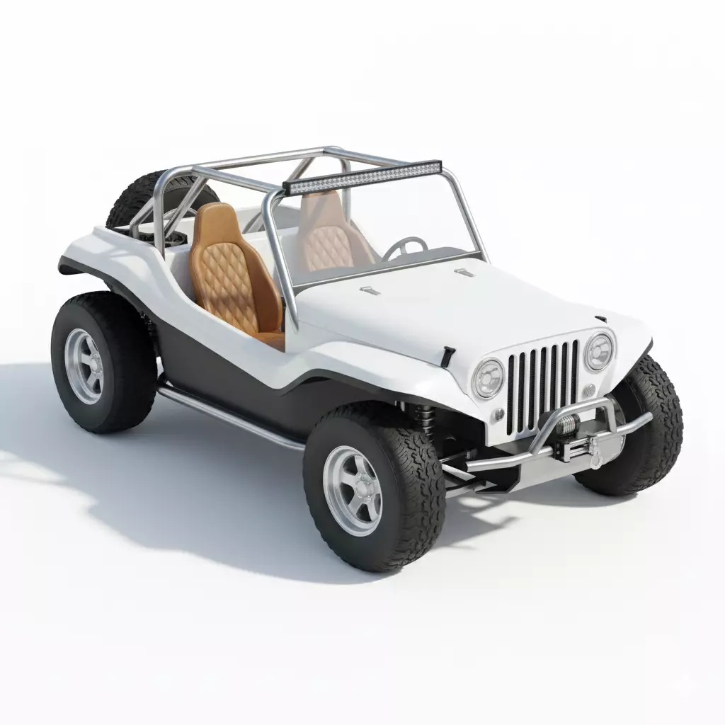 Open Top Off Road Buggy Low-poly 3D model_7
