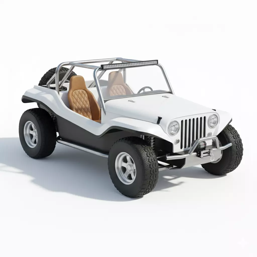 Open Top Off Road Buggy Low-poly 3D model_10