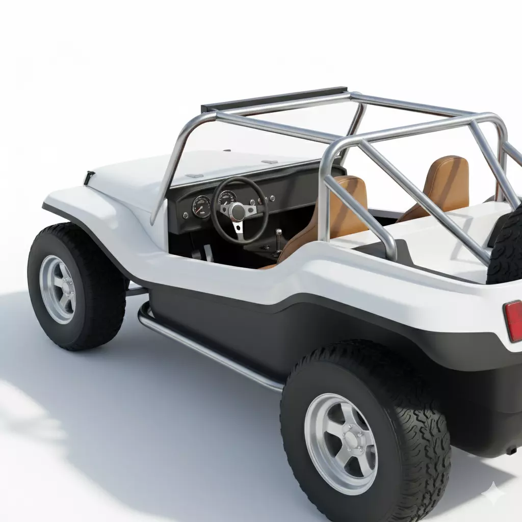 Open Top Off Road Buggy Low-poly 3D model_1