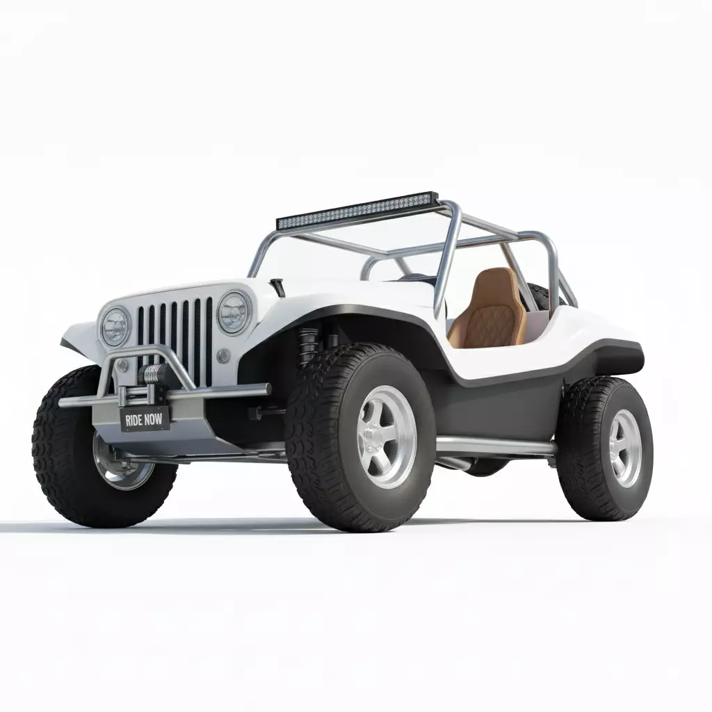 Open Top Off Road Buggy Low-poly 3D model_2