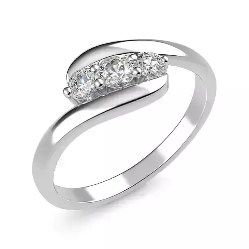 Three Stone Diamond Ring 3D Model