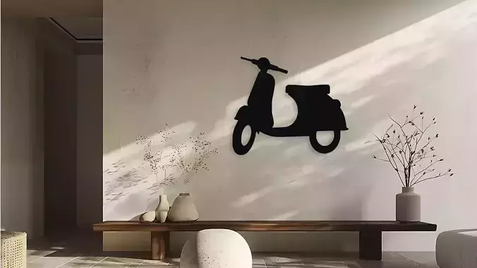 Vintage Scooter Wall Decor Art