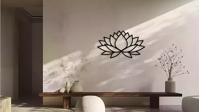 Lotus Flower Wall Decor Art