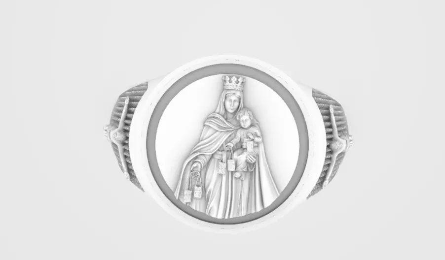 anillo virgen del carmen 3D print model